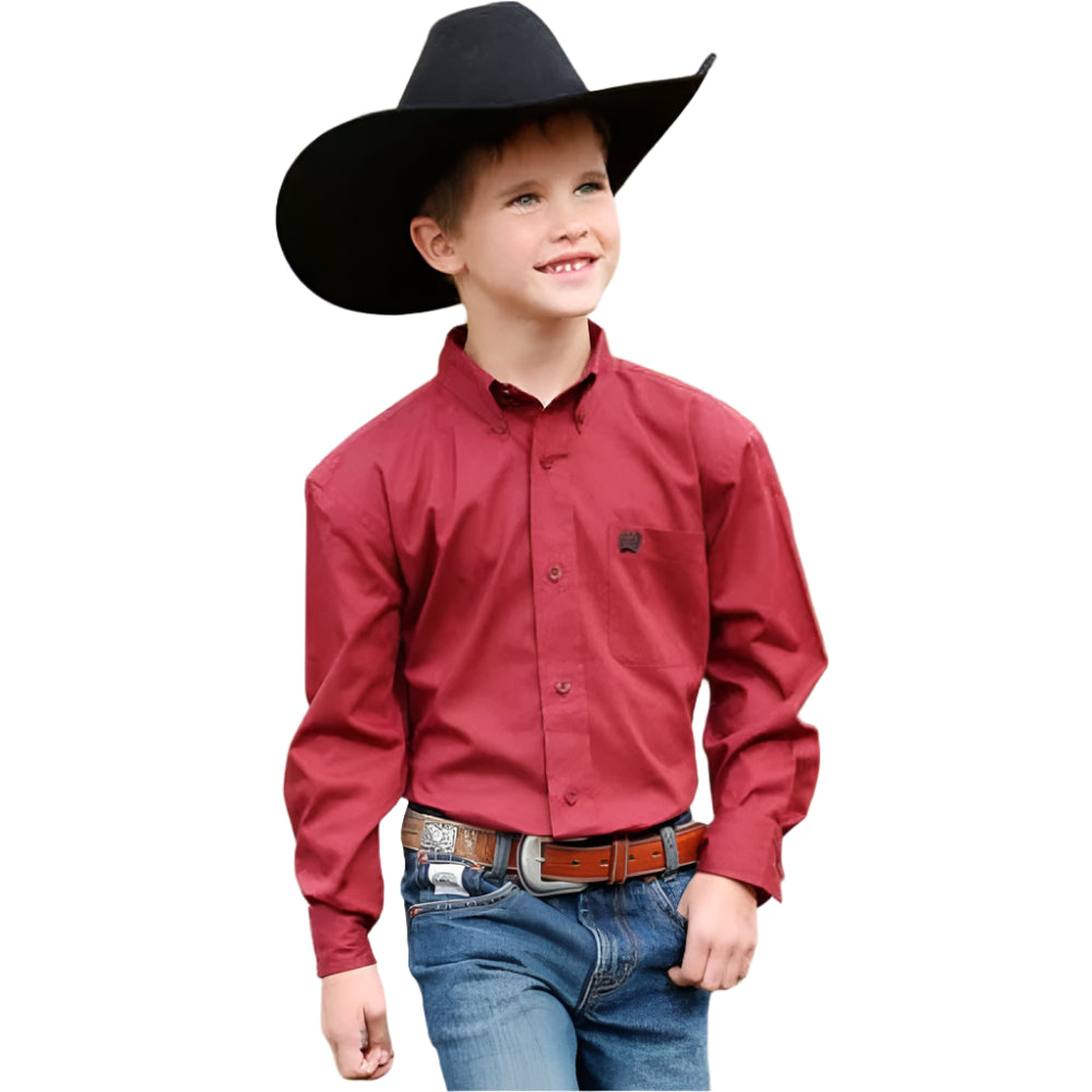 Cinch Boys Red Button Down Shirt MTW7060324