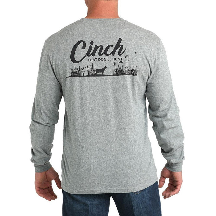 Cinch Men's Long Sleeve That Dog'll Hunt Tee Shirt - Gray - MTK1721020