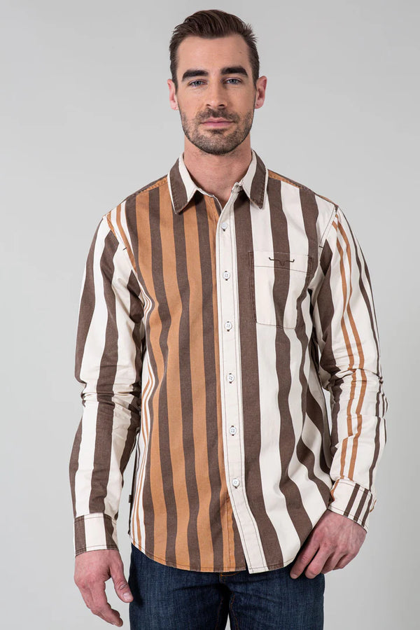 Men's Kimes Ranch 1992 Button-Down Long Sleeve Shirt Brown - MDS00 Men's Kimes Ranch 1992 Button-Down Long Sleeve Shirt Brown - MDS00