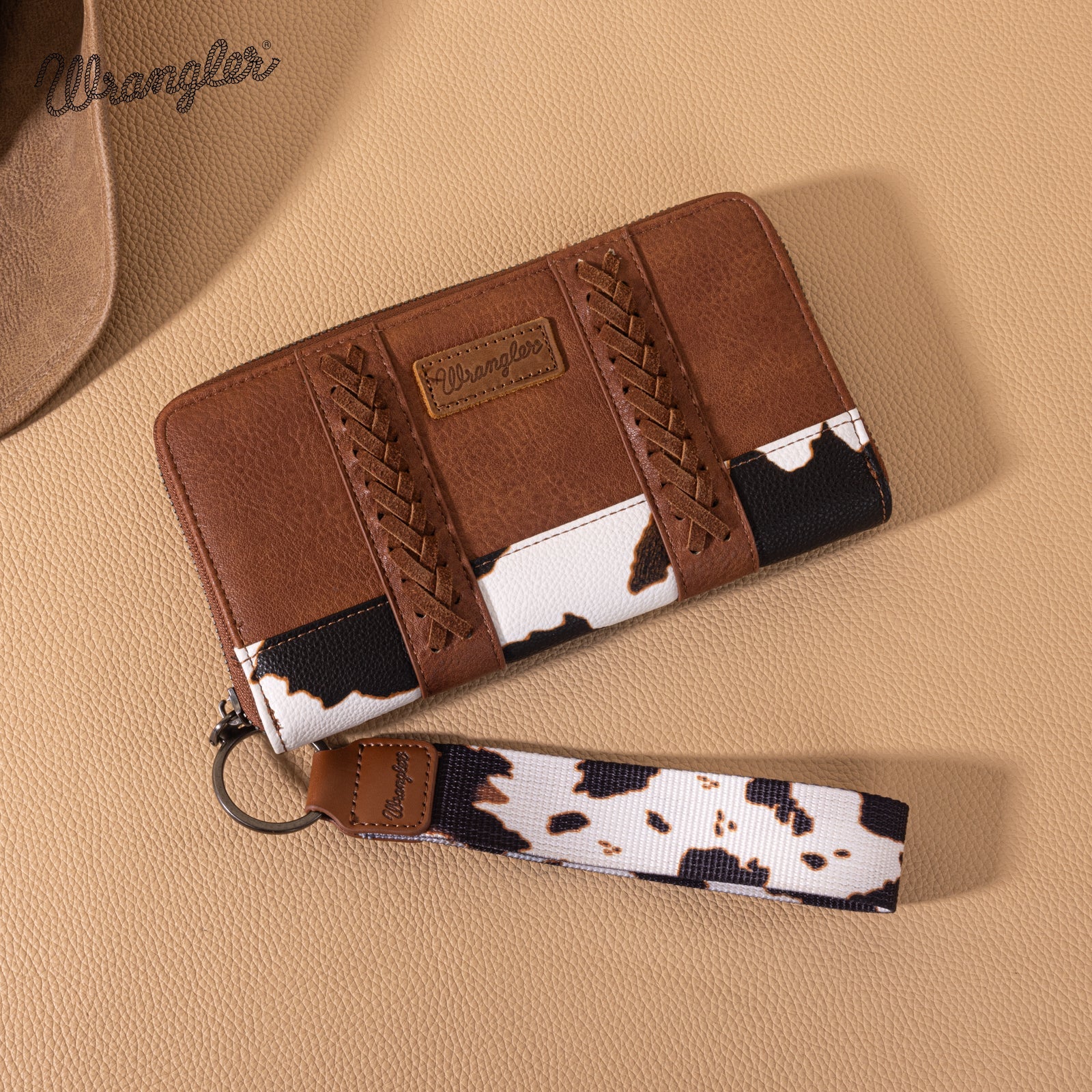 Wrangler Cow Brown Print Wallet-WG102-W006BR