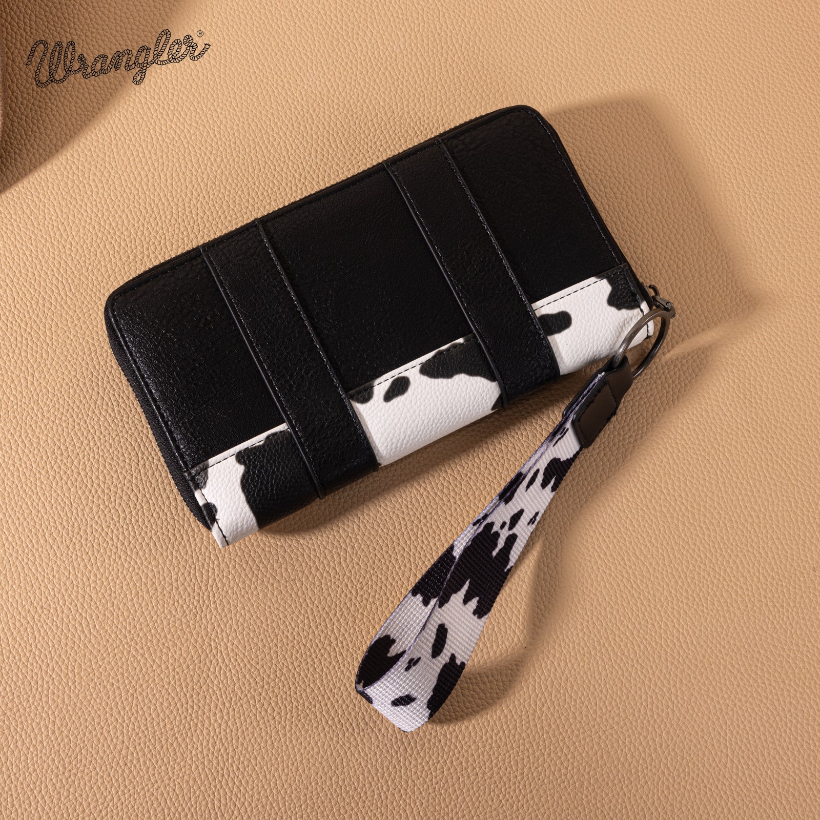Wrangler Cow Black Print Wallet-WG102-W006BK