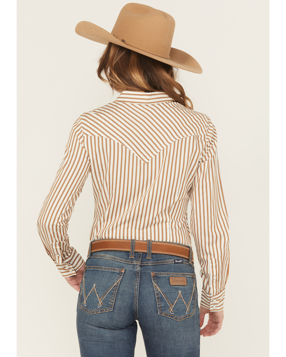 Wrangler Ladies Retro Vertical Striped Long Sleeve Snap Shirt 112371901