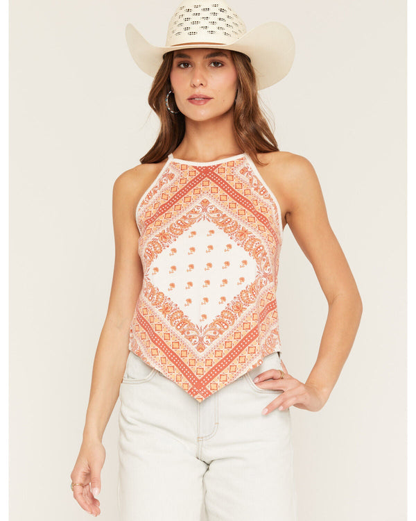 Rock & Roll Cowgirl Bandana Print Tank Top - BW20T08781-92