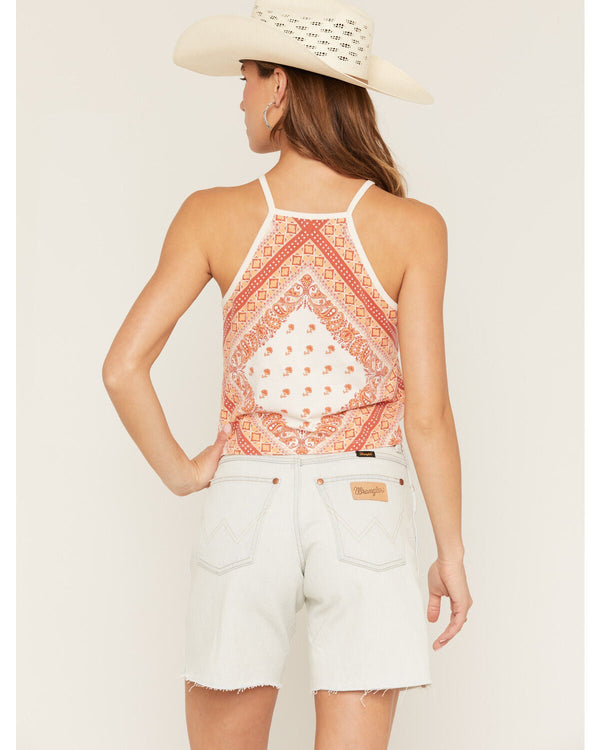 Rock & Roll Cowgirl Bandana Print Tank Top - BW20T08781-92
