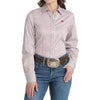 Cinch Ladies White Striped Shirt - MSW9165090