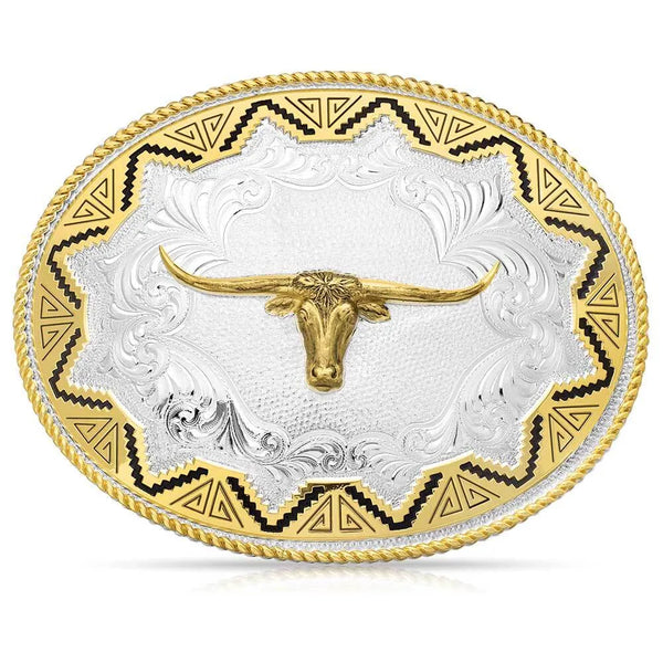 Montana Silversmiths Southwest Sun Large Buckle with Longhorn-2190-767M