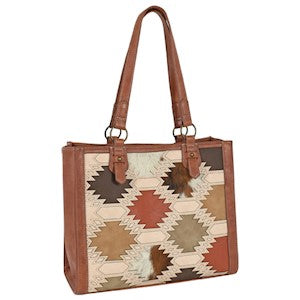 Trenditions CATCHFLY TOTE SOUTHWEST COLOR BLOCK W/BRINDLE INLAY 23015508