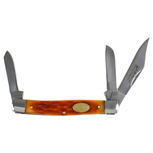 Justin Stockman Knife Jigged Bone Handle 3 Blade - 2427430561