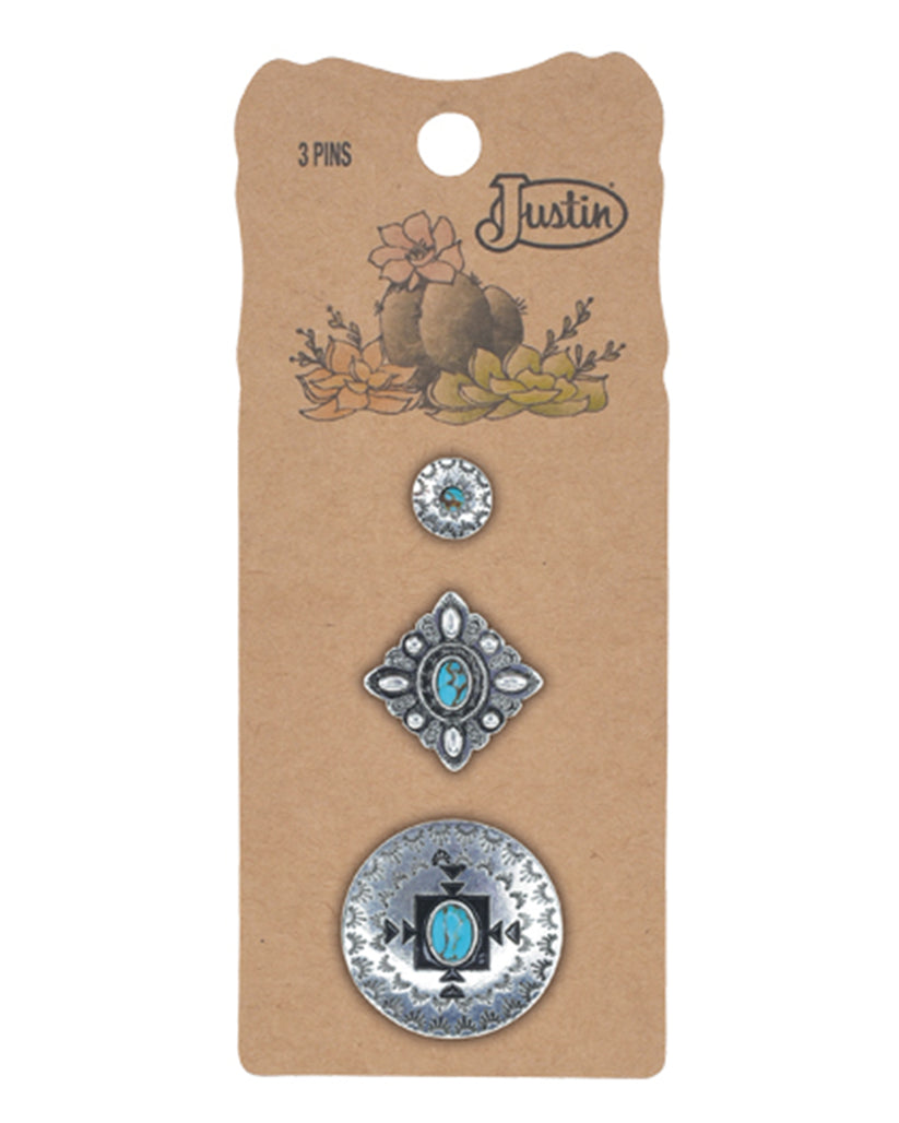 Justin Hat Pin 3 Pack Small Concho - 2510101221