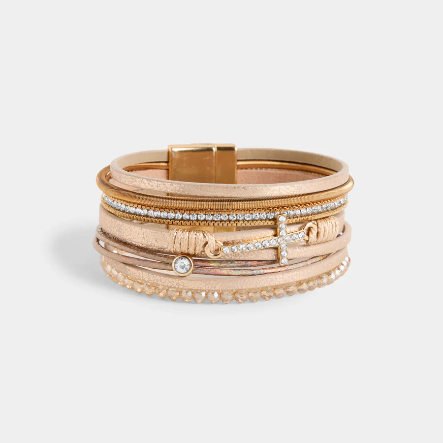 Coco & Carmen Sparkle Cross Magnetic Bracelet - 2535339A