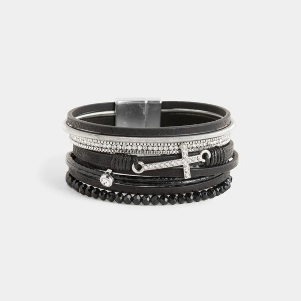 Coco & Carmen Sparkle Cross Magnetic Bracelet - 2535339D