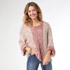 Ladies Coco & Carmen Neville Multi Color V-Neck Sweater with Hood - 2539121