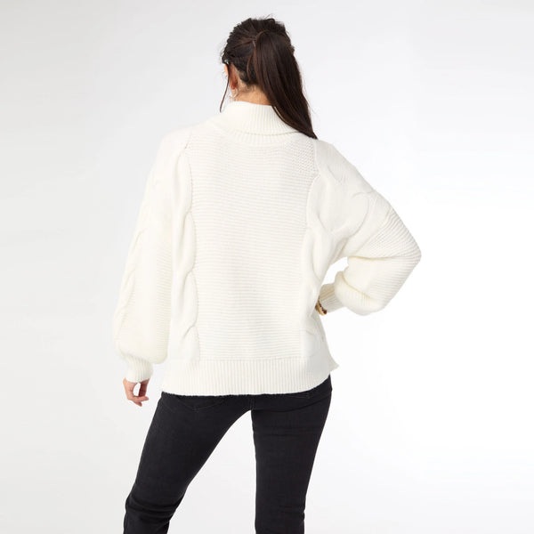 Hennie Cable Knit Turtleneck Sweater - 2539127