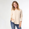 Ladies Coco & Carmen Helix Crew Neck Sweater with Side Slit - Oatmeal - 2539128