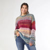 Ladies Coco & Carmen Madge Multi Stripe Loose Ombre Sweater - 2539134