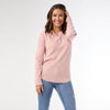 Coco and Carmen Kym Soft Henley Pink Top with Buttons-2539161