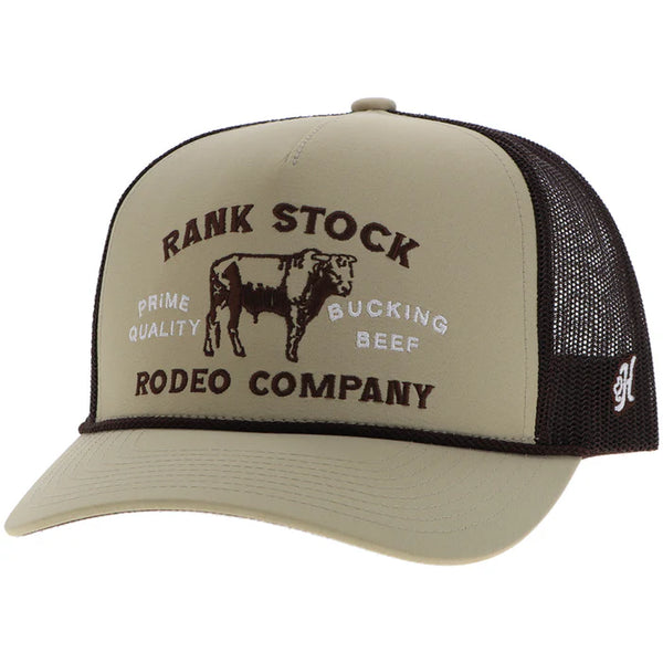 "Rank Stock" Hat Tan/Brown w/Brown Stitching - 2562T-TNBR