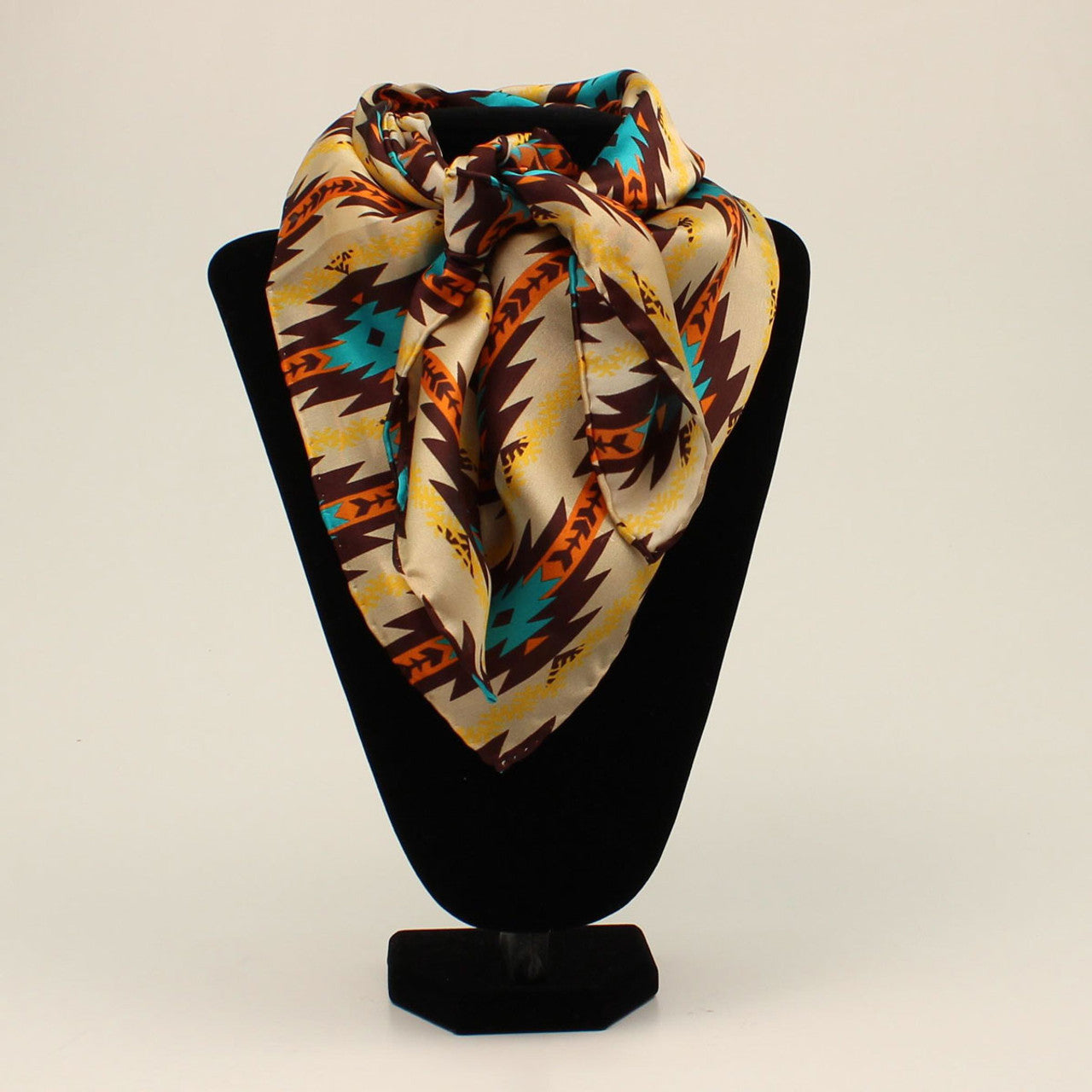 M&F Brown, Orange & Turquoise Southwestern Pattern Wild Rag 0909208