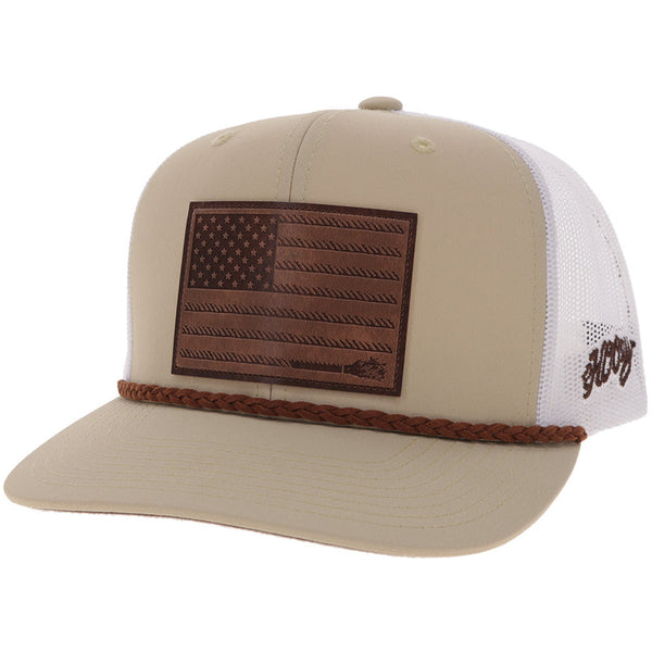 Hooey Liberty Roper Tan and White Ball Cap-2610T-TNWH