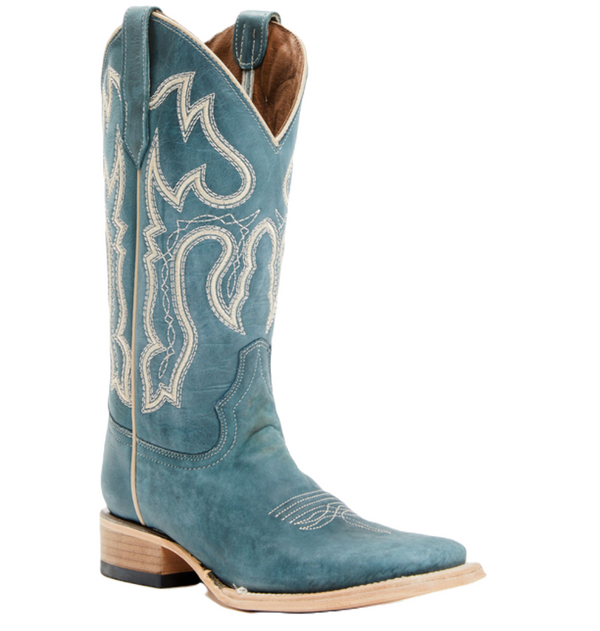 Circle G Ladies Distressed Embroidered Western Boots  Broad Square Toe L6065