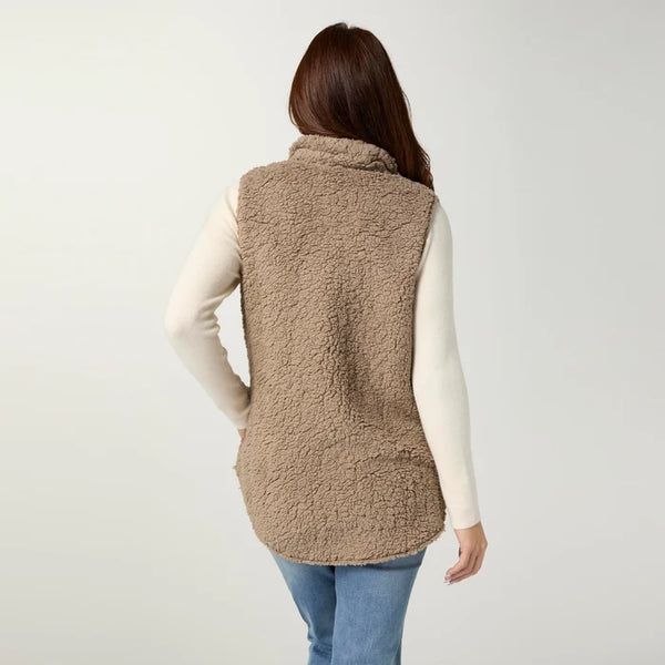 Coco + Carmen Ladies Ronnie Long Vest with Pockets 2639063B