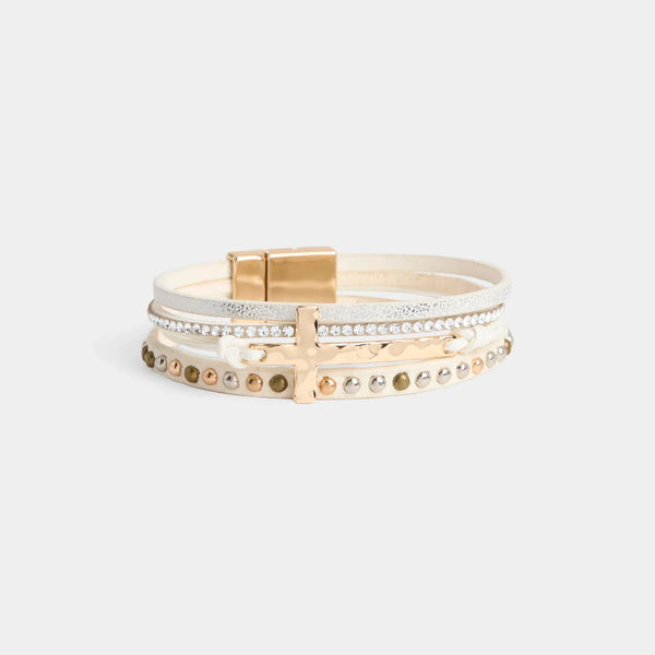 Coco + Carmen Halleluiah Magnetic Winter White Bracelet 2645320B