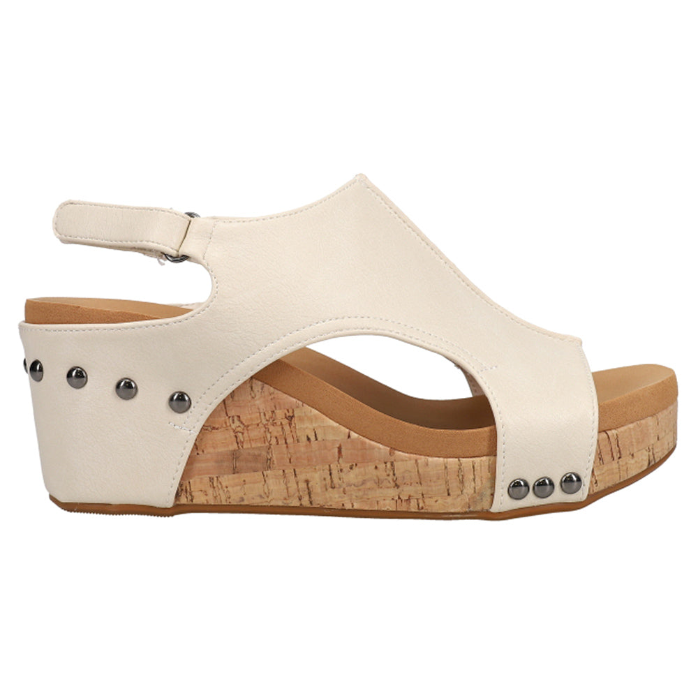 Corkys Carley Studded Slingback Wedge Sandals-30-5316-WTSO-Q