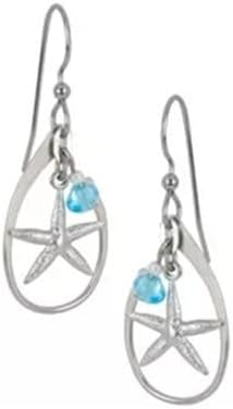 Silver Forest Silver Starfish with Curl Pierced earrings - NE-1951