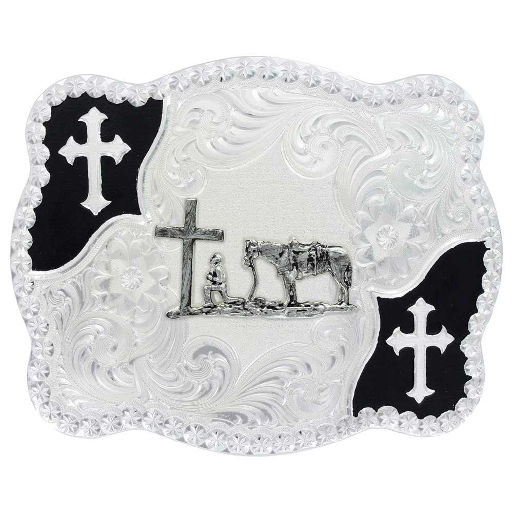 Montana Silversmiths Christian Flourish Scallop Shape Buckle 3611-731M