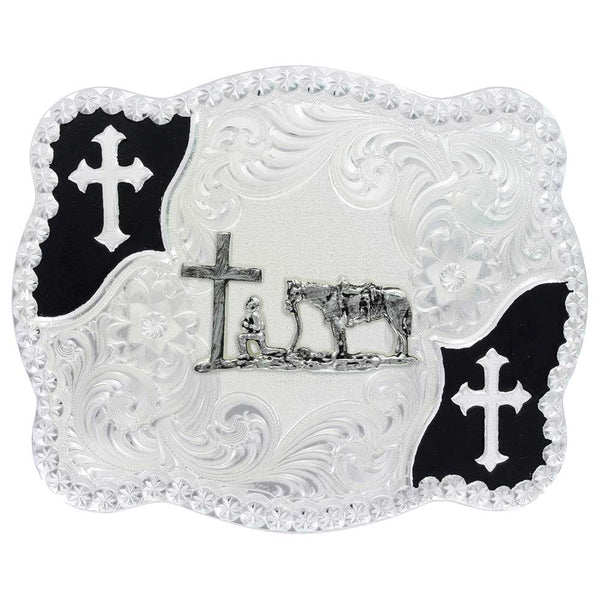 Montana Silversmiths Christian Flourish Scallop Shape Buckle 3611-731M