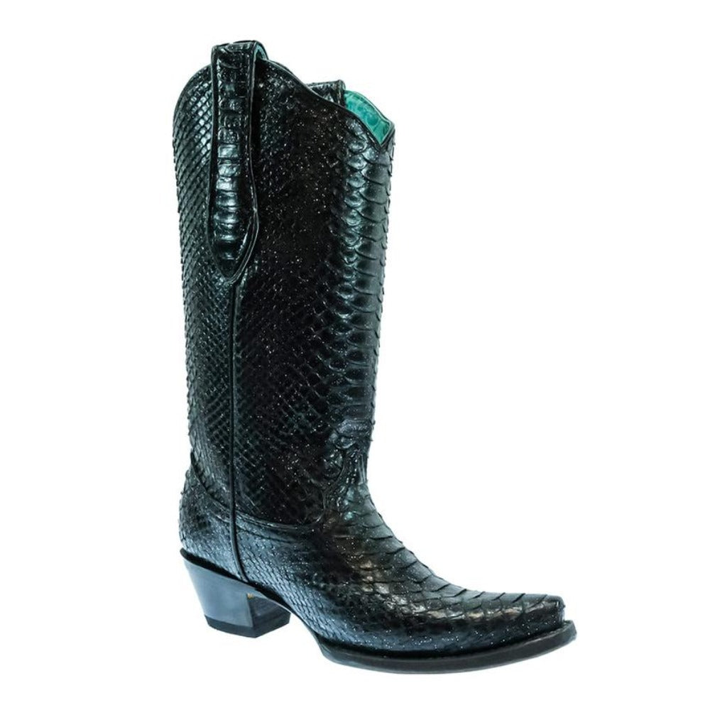 Glitter Python Corral Ladies Black Glitter Python A4443