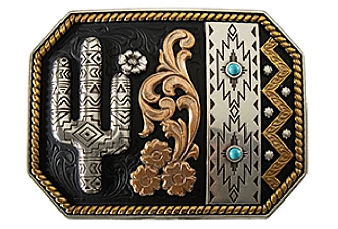 Blazin Roxx Buckle with Floral and Cactus 37942