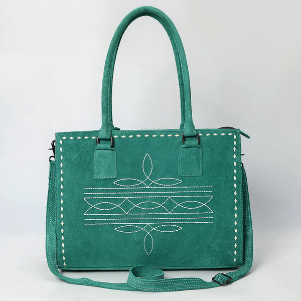 American Darling Large Suede Tote Green in color with Concealed Carry area ADBG1553A