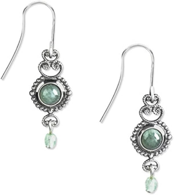 Silver Forest Earring Silver Blue Agate Filigree - E-6022