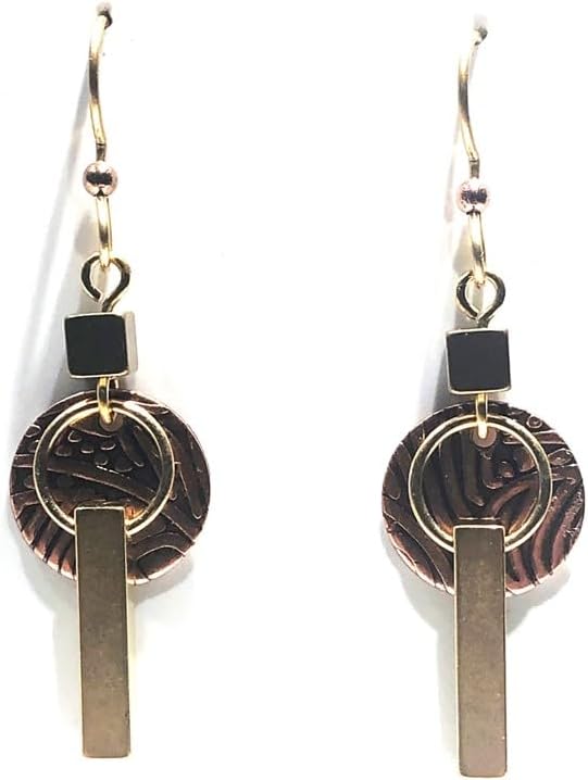 Silver Forest Earring Artistic Mixed Metal Drop Pierced earrings - NE-2174