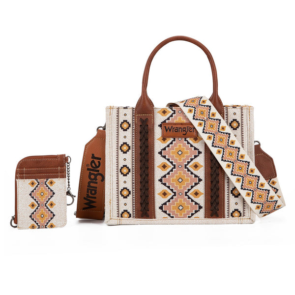 Wrangler Coffee Aztec Small Crossbody and Card Case Set 2Pc-WG2202-8120SWCF