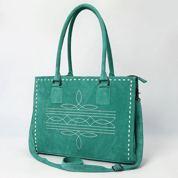 American Darling Large Suede Tote Green in color with Concealed Carry area ADBG1553A