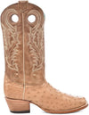 Ladies Corral Honey Ostrich Embroidery & Cut Out Square Toe - A4561
