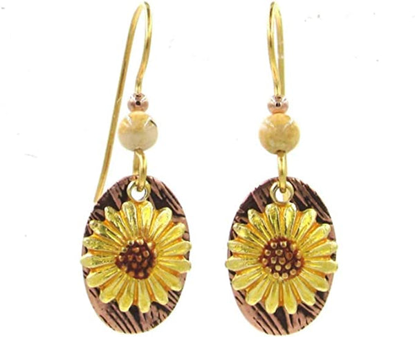 Silver Forest Sunflower Drop Earings NE-1752A