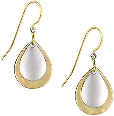 Silver Forest Mettalic 2 Layer Drop Gold-plated Earrings - NE-0228