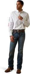 Ariat Men's Team Logo Twill Classic Fit Shirt White Mexico 10040911