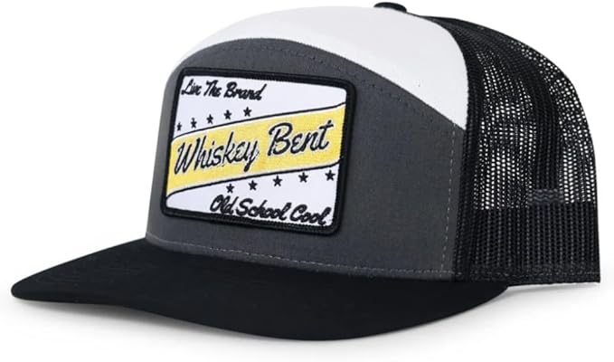 Whiskey Bent Old School 7-Panel - Grey/White/Black - OSC7PAN