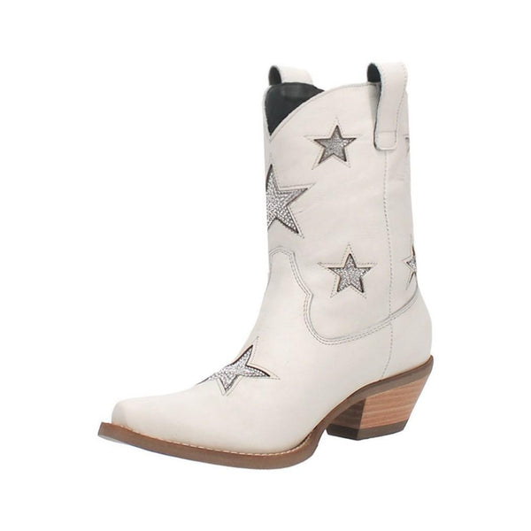 Dingo Ladies Star Struck Bootie Snip Toe White DI582