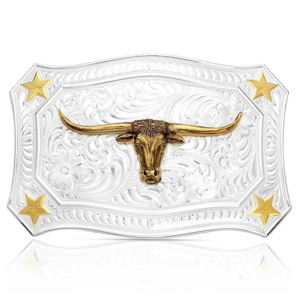 Montana Silversmiths Lone Star Legacy Buckle with Longhorn-54510-767M