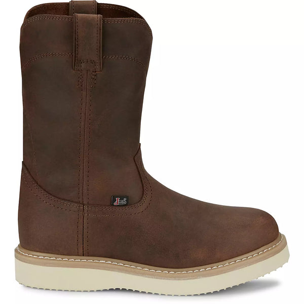 Wedge sole pull on work boots clearance