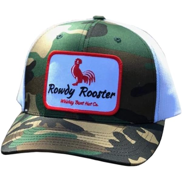 Whiskey Bent Rowdy Rooster Camo/White