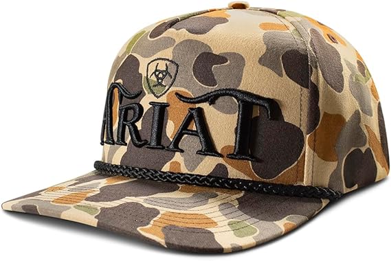 Ariat Men's Camo 3D Embroidered Logo Rope Accent Cap - A300094708