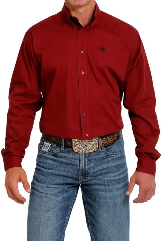 Men's CInch Long Sleeve Solid Red -MTW1105625
