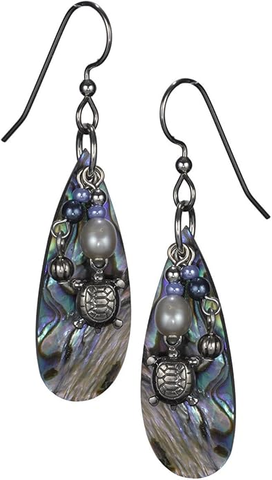 Silver Forest Dainty Silver Turtle & Dangling Beads Layered - NE-0581