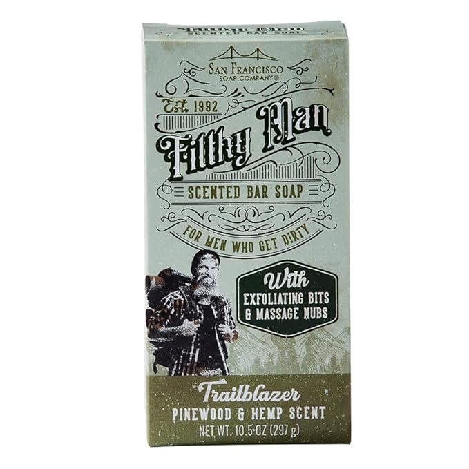 San Francisco Soap Company Filthy Man Bar Soap Trailblazer Pinewood and Hemp